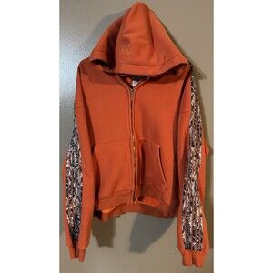 EPTM Real Camo Stripped Zip Up Heavy Duty Soft Hoodie XXL Orange